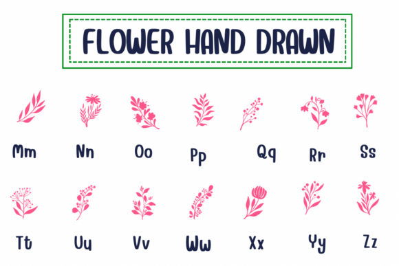 Flower Hand Drawn Font - Preview 2