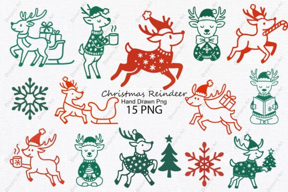 Hand Drawn Christmas Reindeer Png