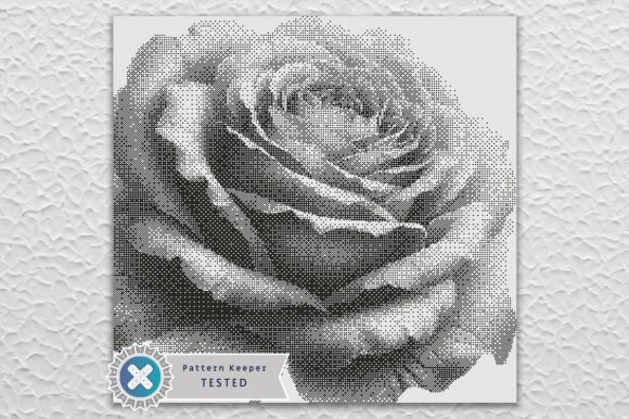 Monochrome Rose Cross Stitch Pattern PDF
