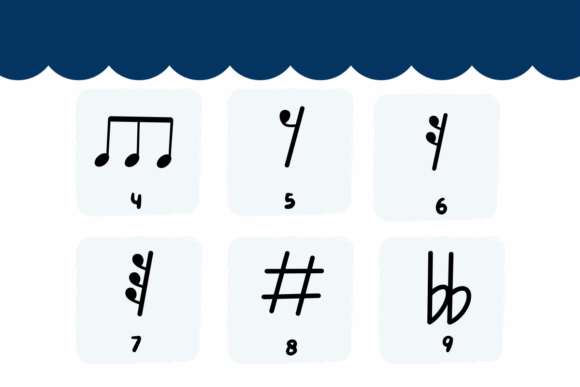 Musical Notes Font PNG with transparent background - Preview 3