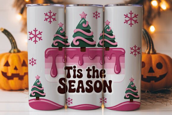 Pink Christmas Tumbler Wrap