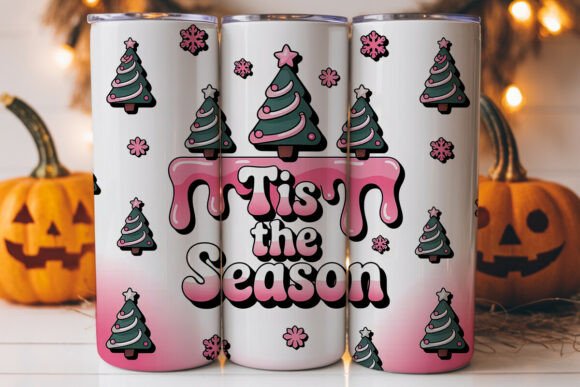 Pink Christmas Tumbler Wrap