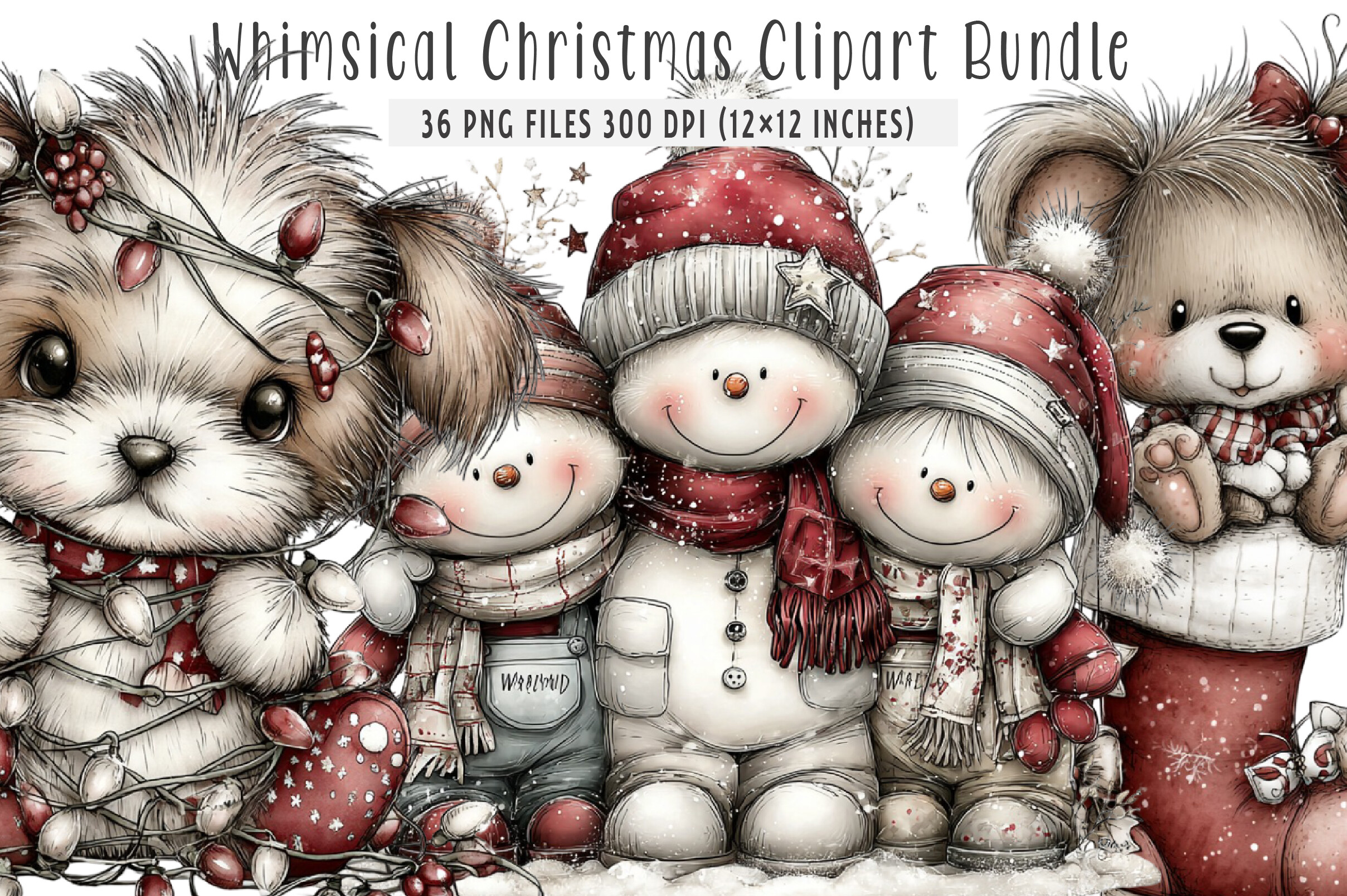 Whimsical Christmas Clipart Graphic by SinaCreation · Creative Fabrica