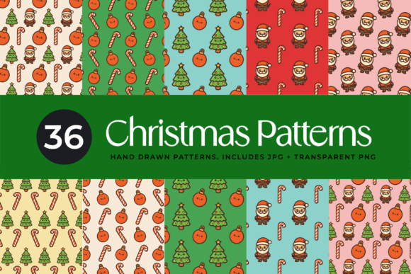 36 Kawaii Christmas Patterns | Cute Holi Graphic Patterns By The Branding Place