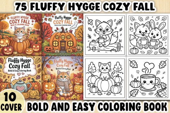 75 Fluffy Hygge Cozy Fall Coloring Book