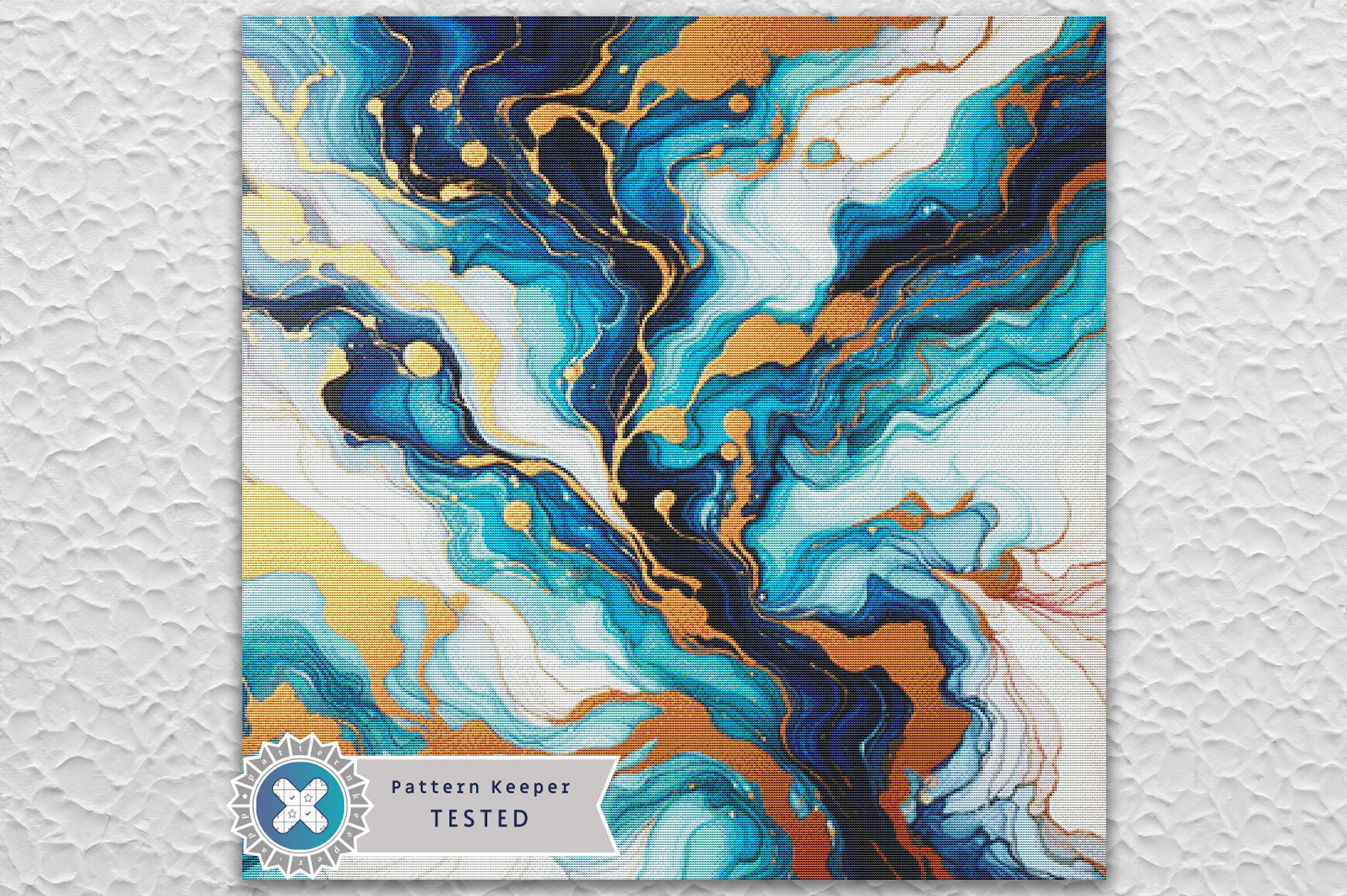 Abstract Ink Cross Stitch Pattern PDF