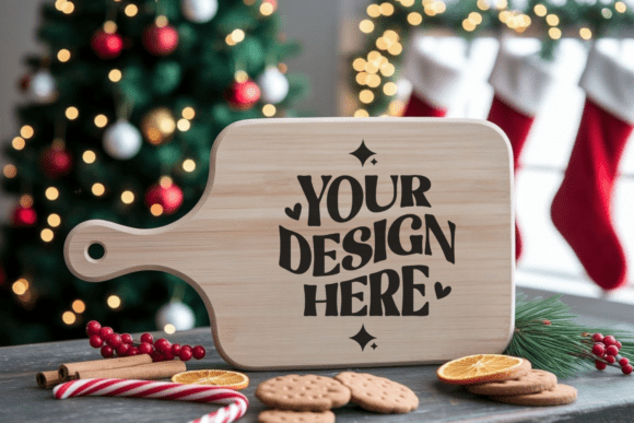 Christmas Cutting Board Mockup