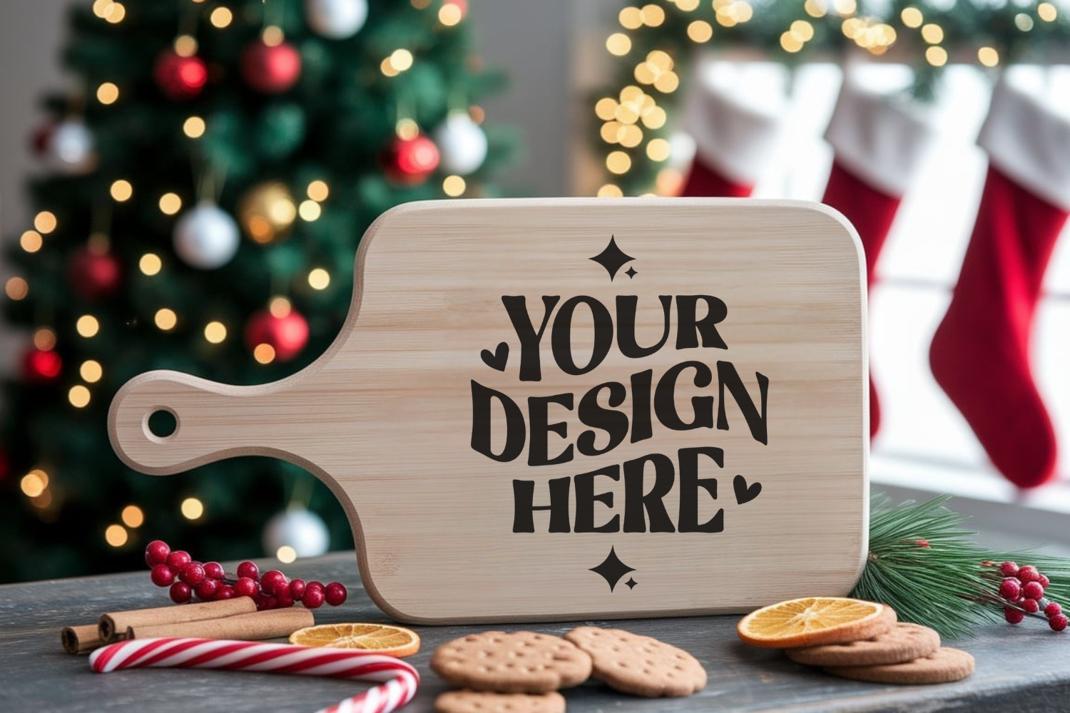 Christmas Cutting Board Mockup