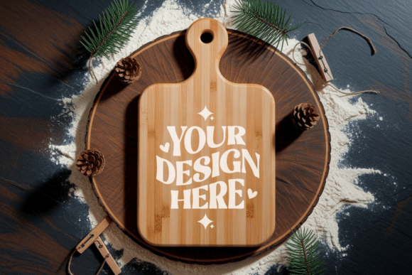 Christmas Cutting Board Mockup