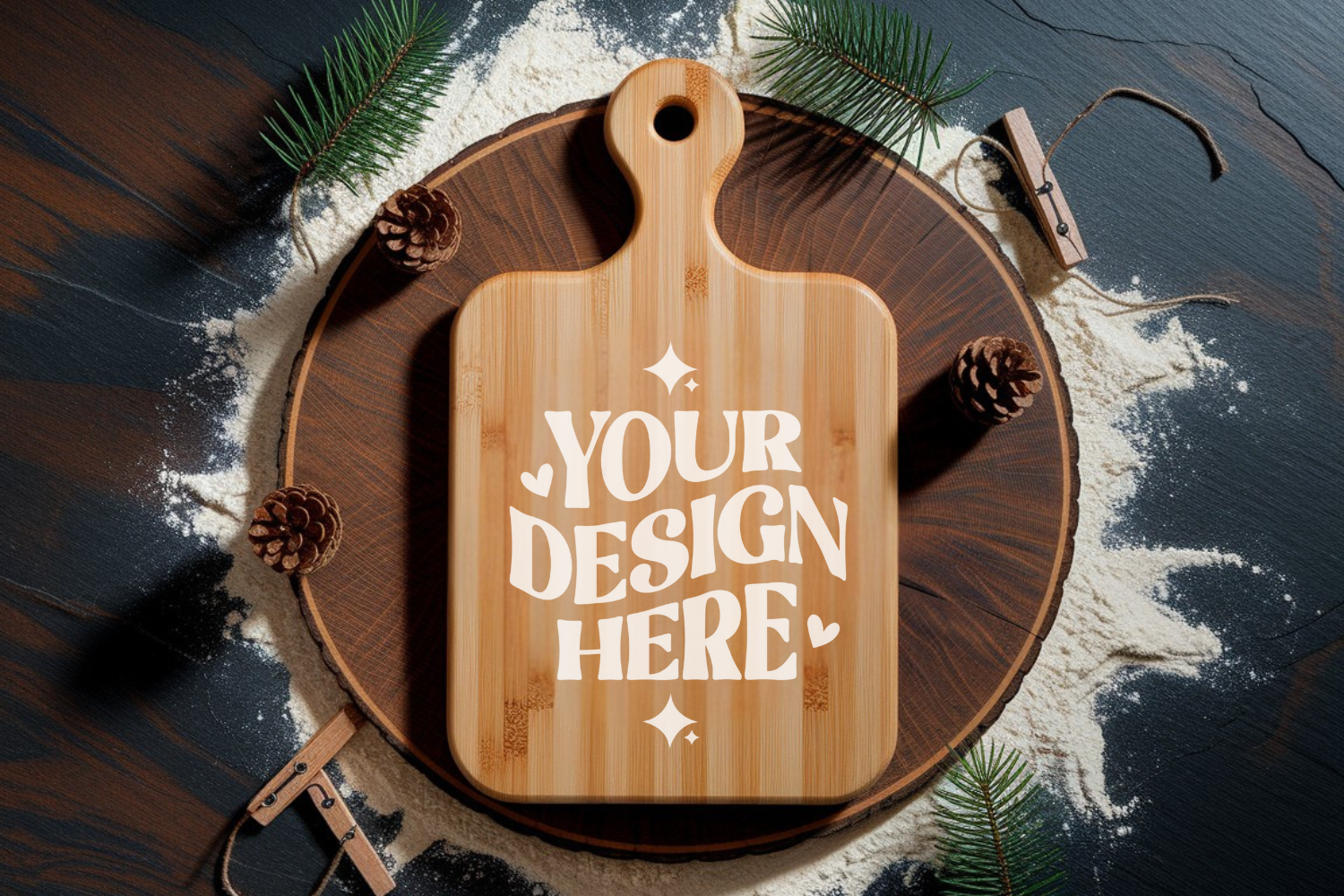 Christmas Cutting Board Mockup