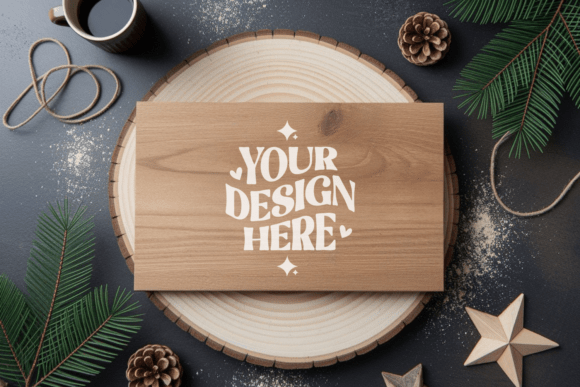 Christmas Cutting Board Mockup