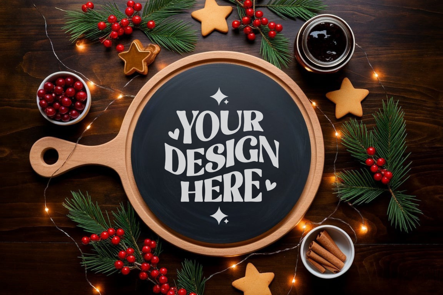 Christmas Cutting Board Mockup