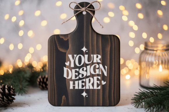 Christmas Cutting Board Mockup