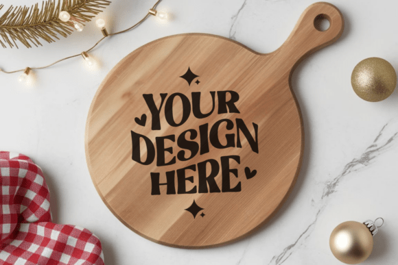 Christmas Cutting Board Mockup