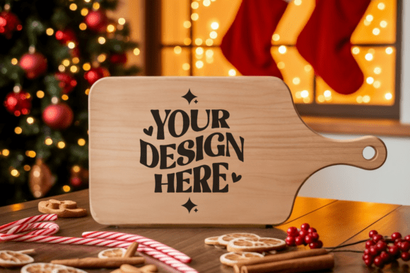 Christmas Cutting Board Mockup