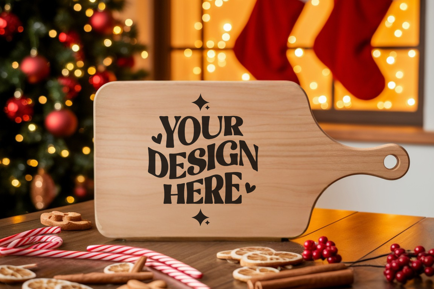 Christmas Cutting Board Mockup