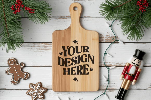 Christmas Cutting Board Mockup
