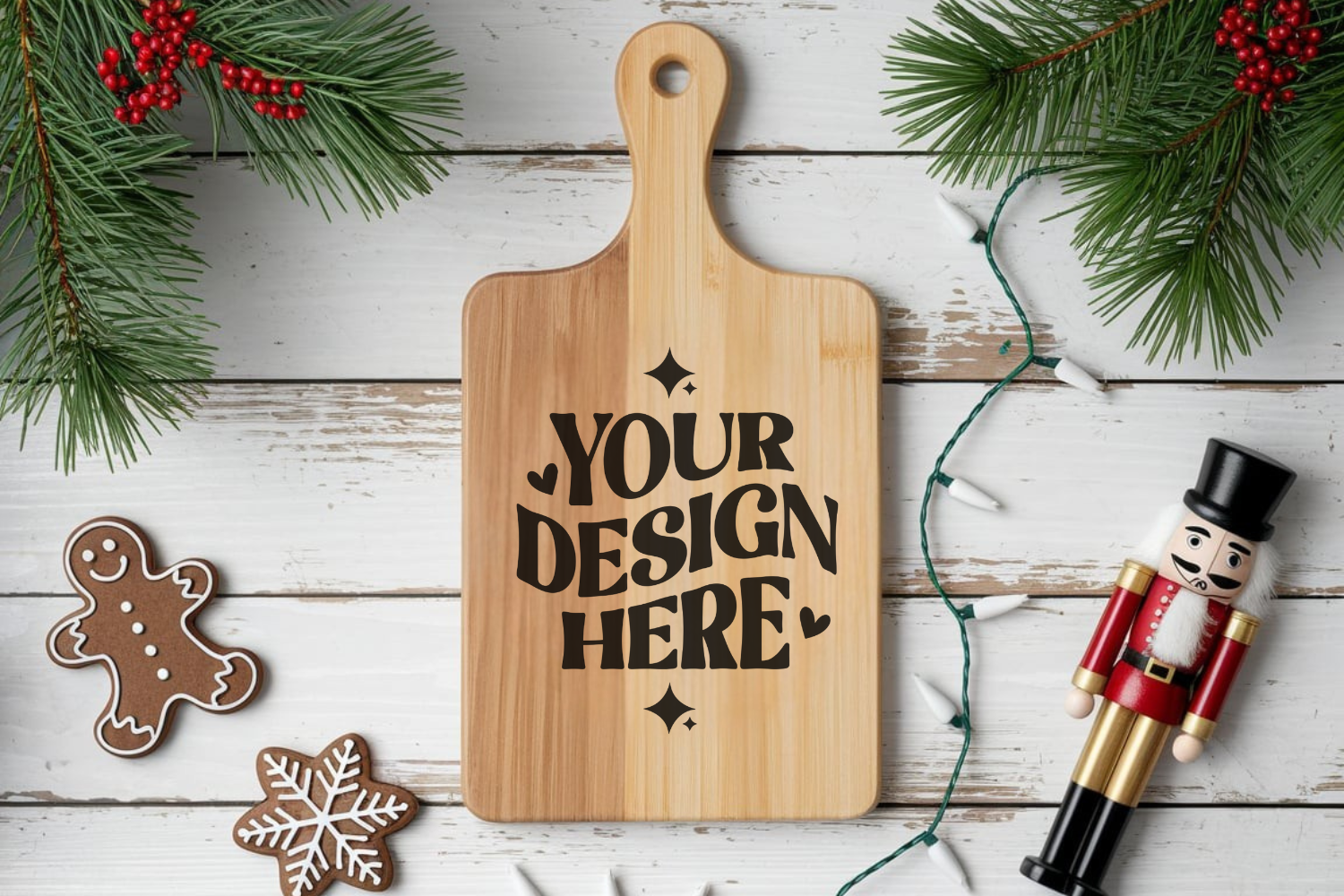 Christmas Cutting Board Mockup