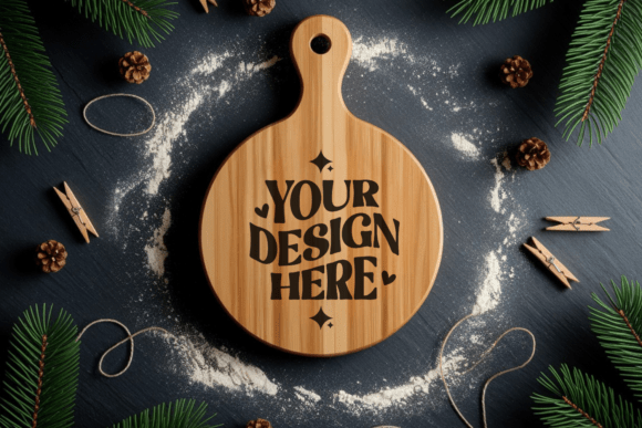 Christmas Cutting Board Mockup