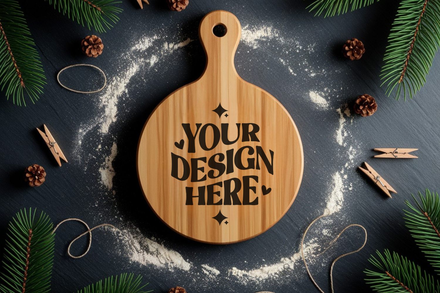 Christmas Cutting Board Mockup