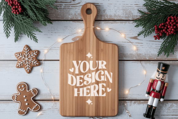 Christmas Cutting Board Mockup