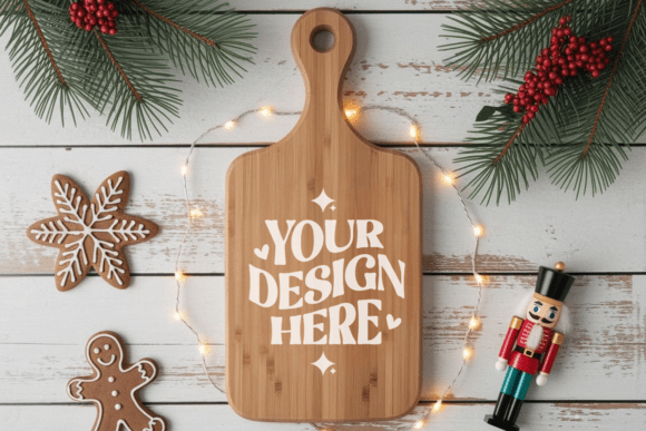 Christmas Cutting Board Mockup