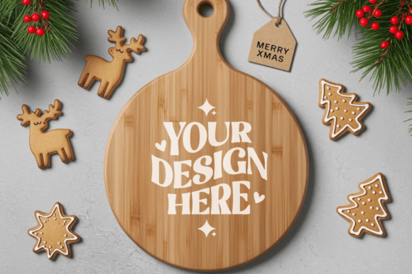 Christmas Cutting Board Mockup