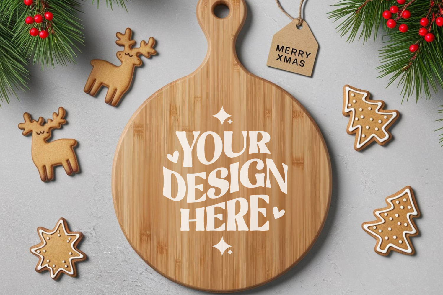 Christmas Cutting Board Mockup