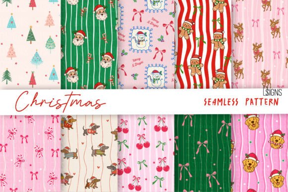Christmas Seamless Pattern Bundle Png