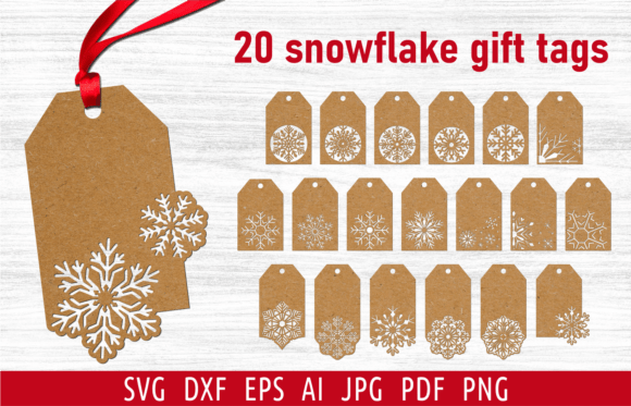 Christmas Gift Tag Bundle Svg Snowflake