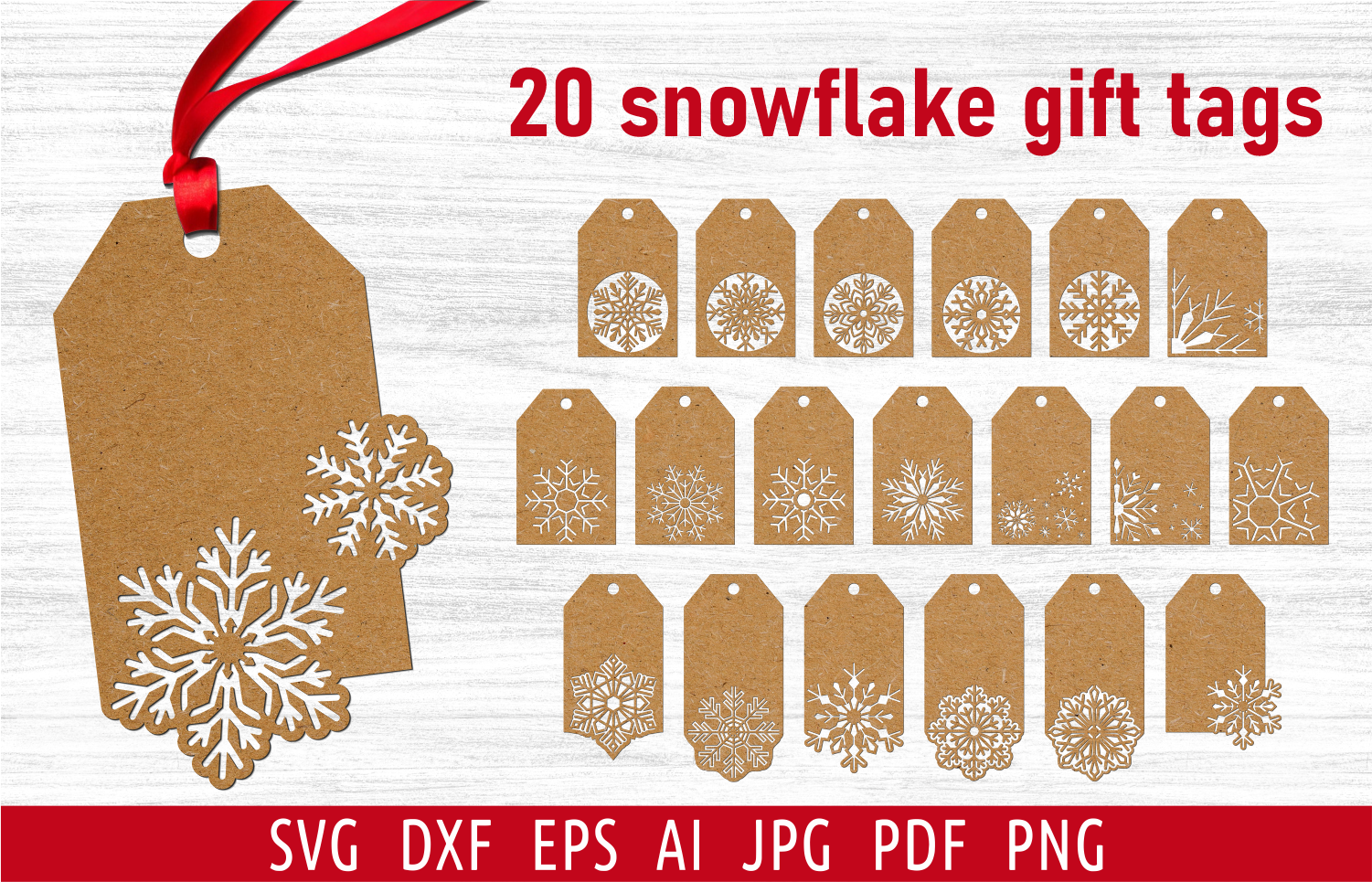 Christmas Gift Tag Bundle Svg Snowflake