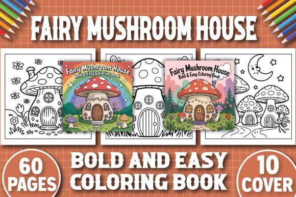 Fairy Mushroom House Coloring Book Pages