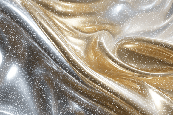 Gold Silver Metallic Swirl