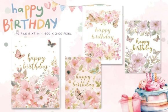 Happy Birthday Card Floral Postcard_10