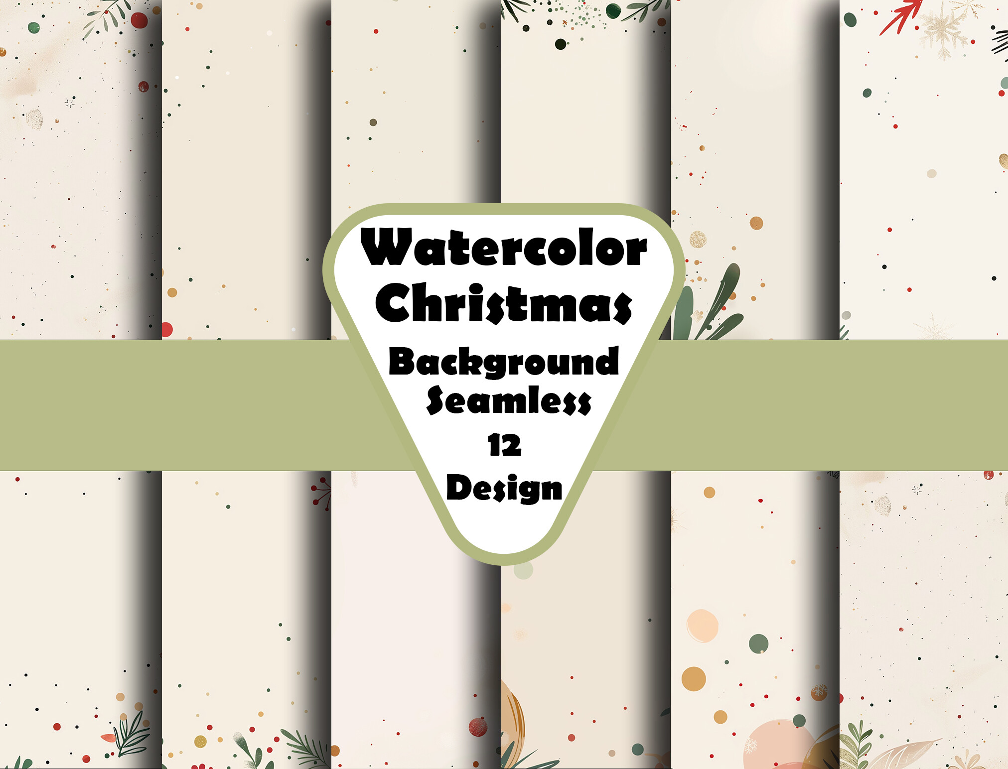 Magical Watercolor Christmas Background