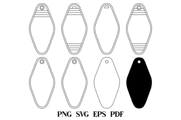 Motel Keychain Template Vector
