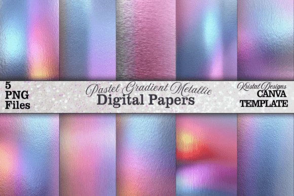 Pastel Gradient Metallic Digital Paper