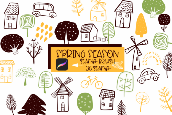 Spring Season Procreate Stamp