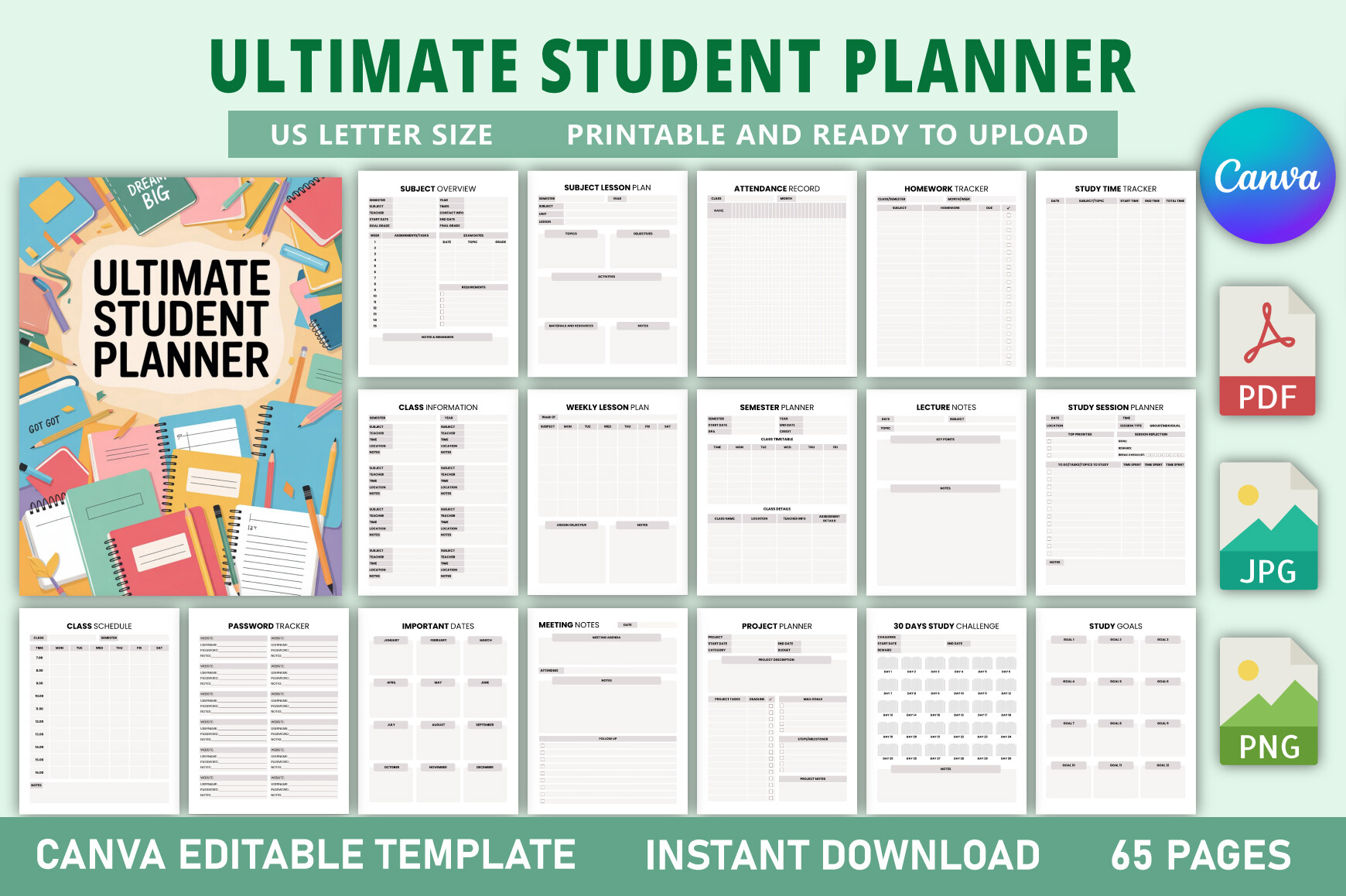 Ultimate Student Planner KDP Interior