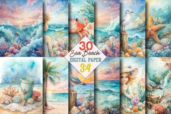 Under the Sea Beach Junk Journal Page