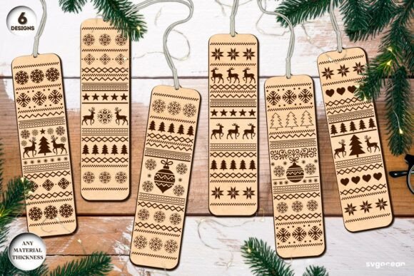 Winter scene bookmarks SVG bundle