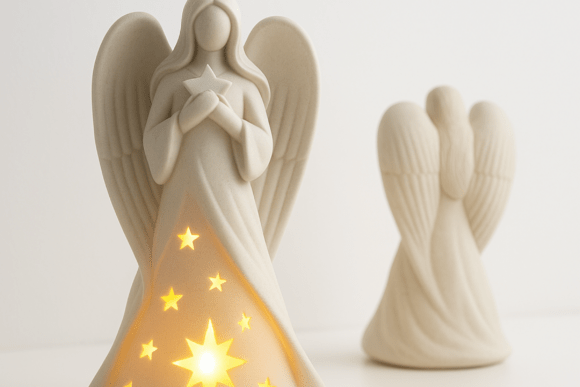 Angel Candle Holder STL – 3D Printable Christmas Angel LED Tea Light - Image 3