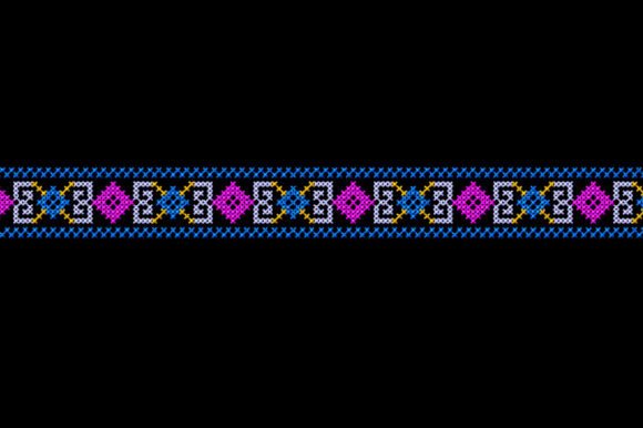 Border Cross Stitch Design. Folk Pattern