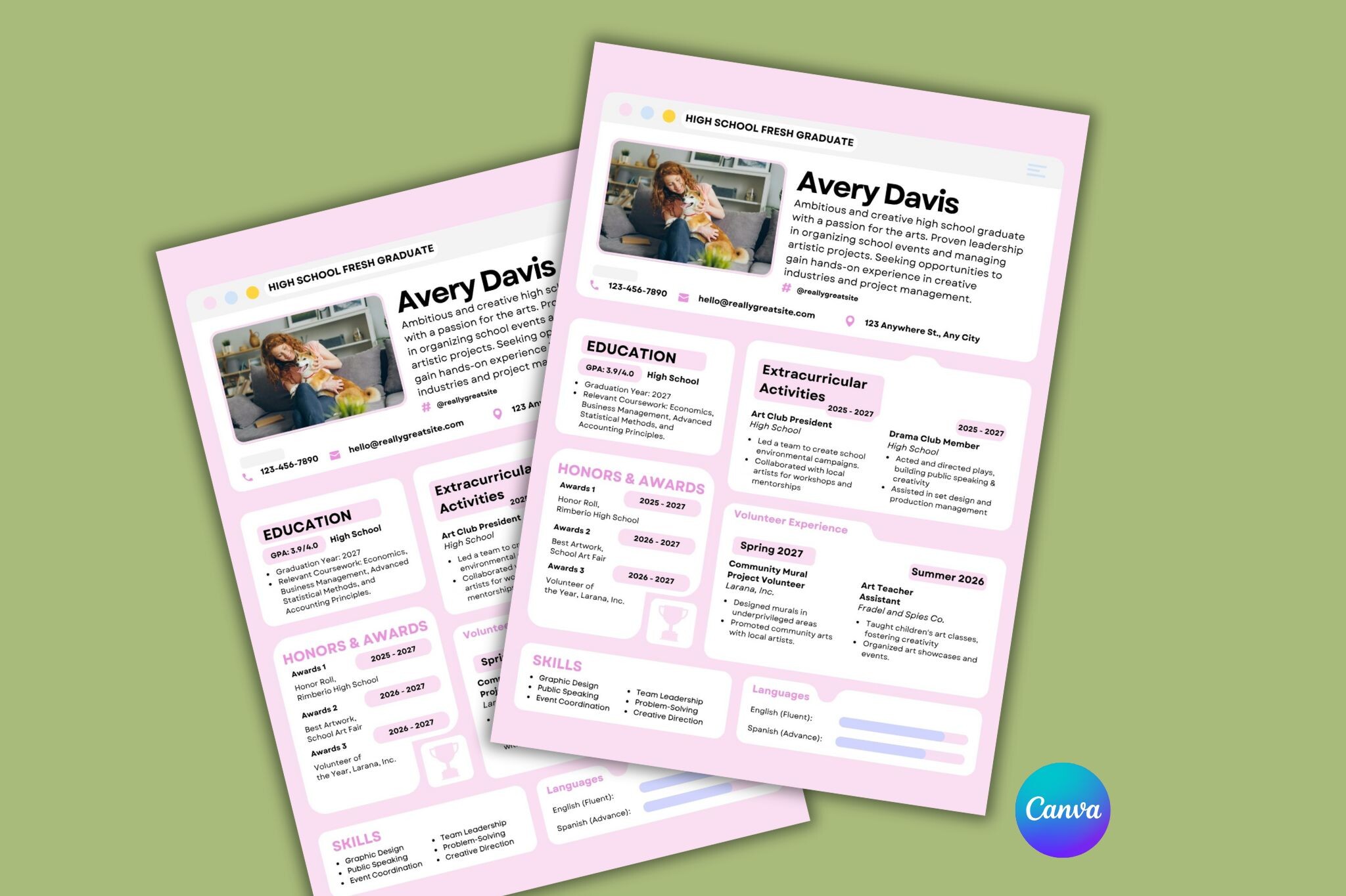 Creative Resume Canva Template