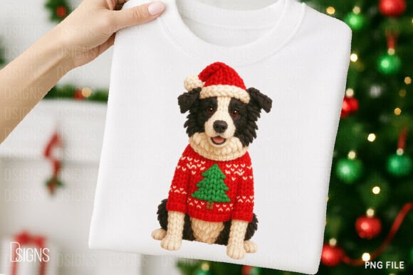Crochet Yarn Christmas Dog Border Collie