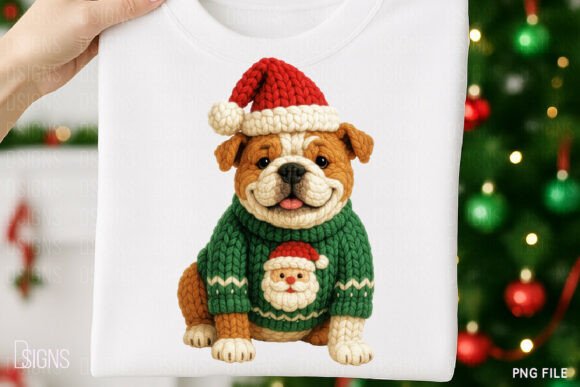 Crochet Yarn Christmas Dog Bulldog Png