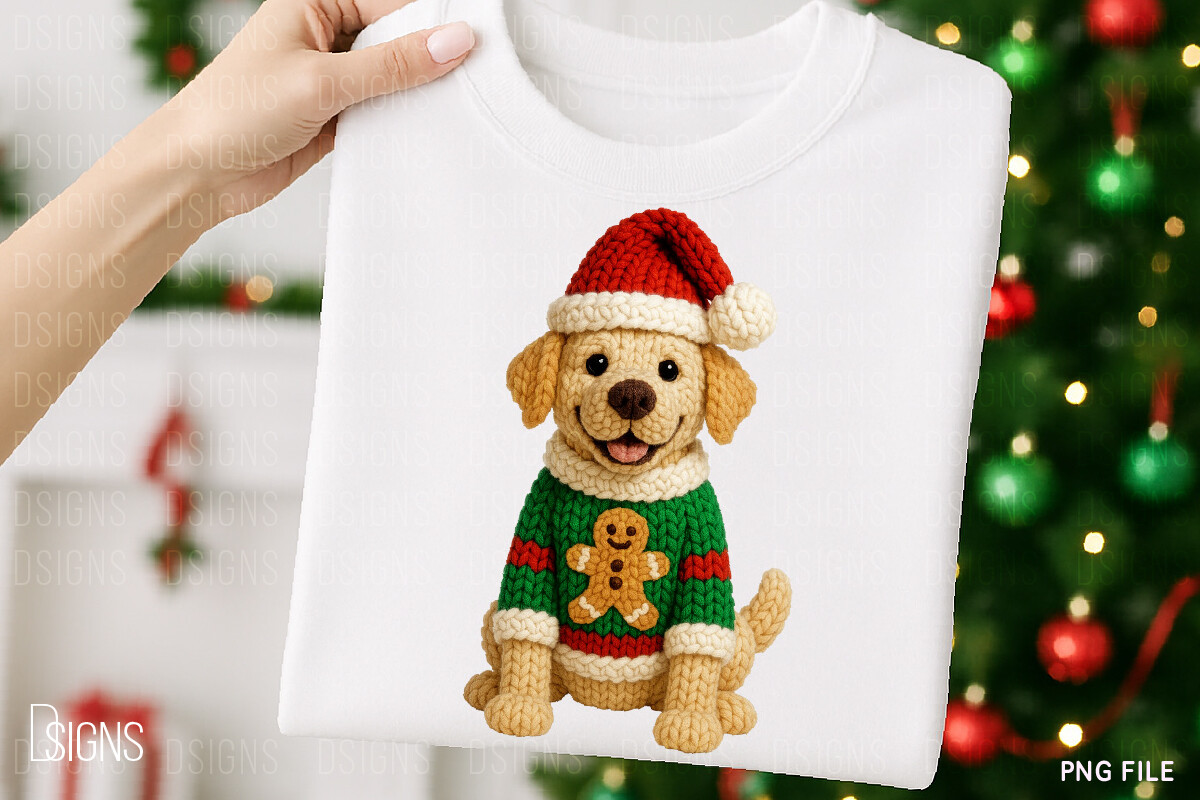Crochet Yarn Christmas Dog Labrador Png