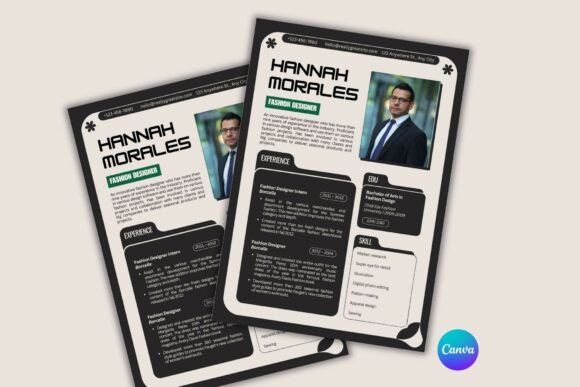 Editable Professional CV | Modern Black