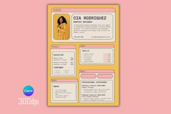 Editable Resume Canva Template