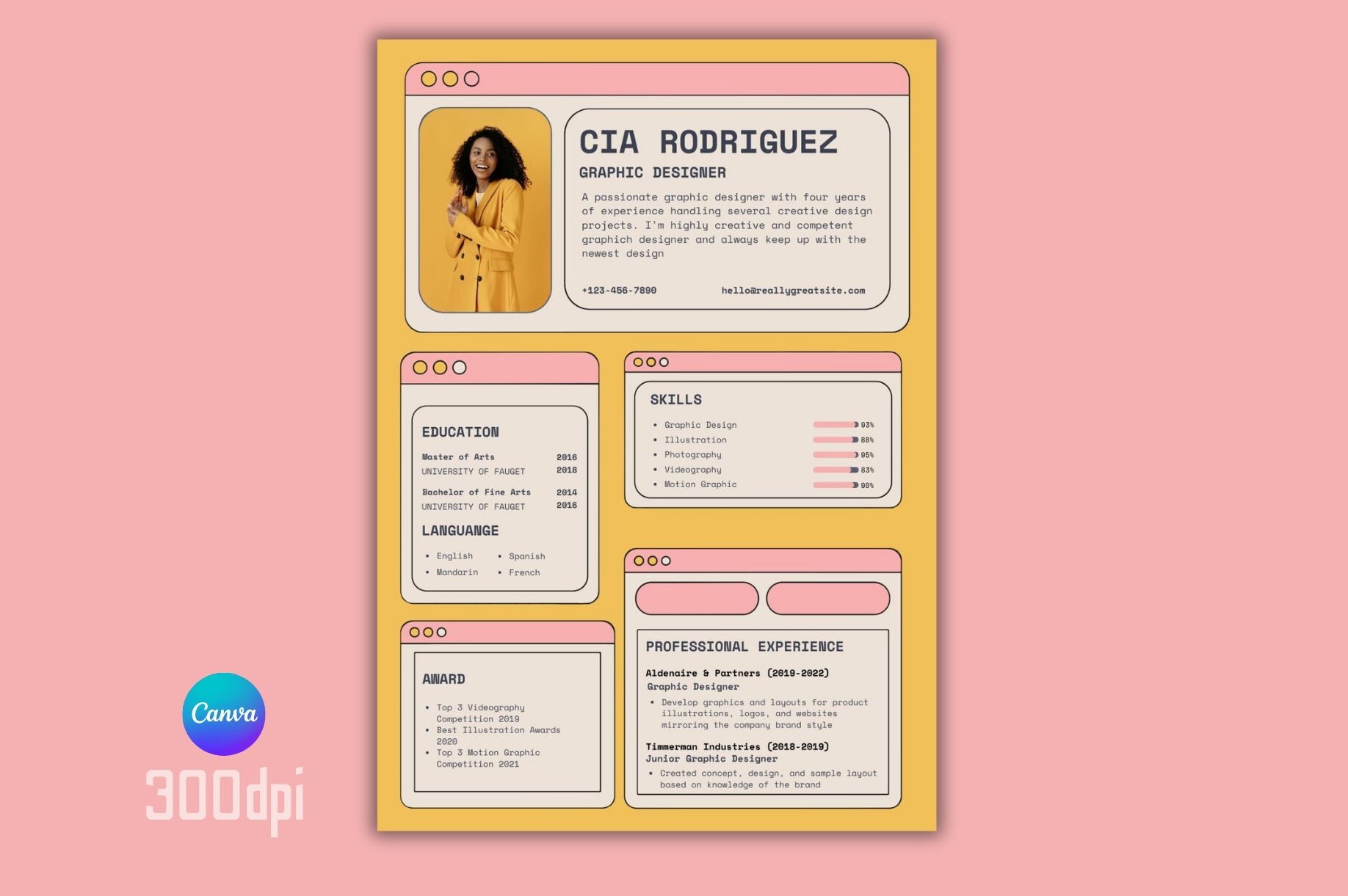 Editable Resume Canva Template